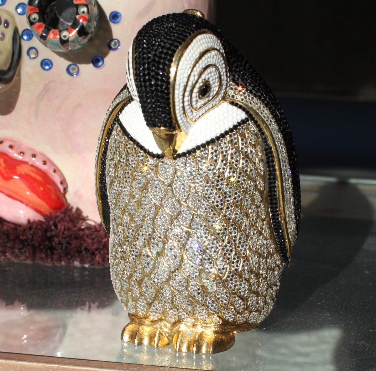 Judith Leiber Museum Shy Penguin Swarovski Crystal MINAUDIERE