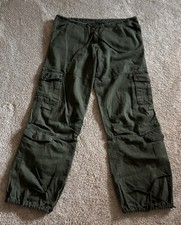 Vintage Army Green Cargo Pants- Adjustable Waist/Ankles - Size Small/Medium