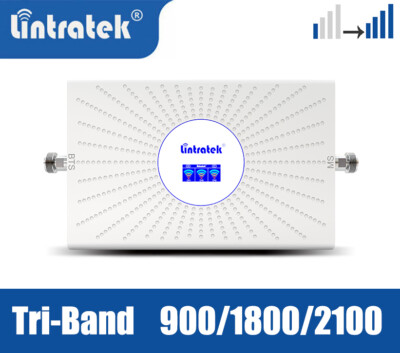 Lintratek Tri-Band 900 1800 2100 DCS Booster cellphone Signal Amplifier Repeater