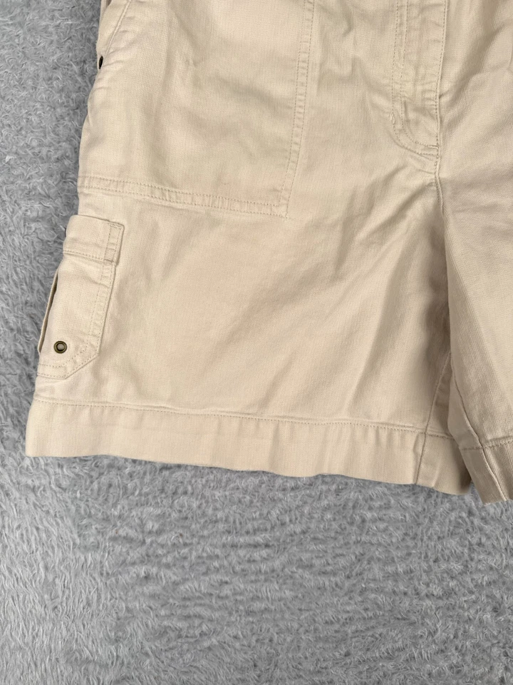 VINTAGE Lauren Ralph Lauren Shorts Womens 8 Beige Cargo LRL 100% Cotton READ ME - Image 3 of 4