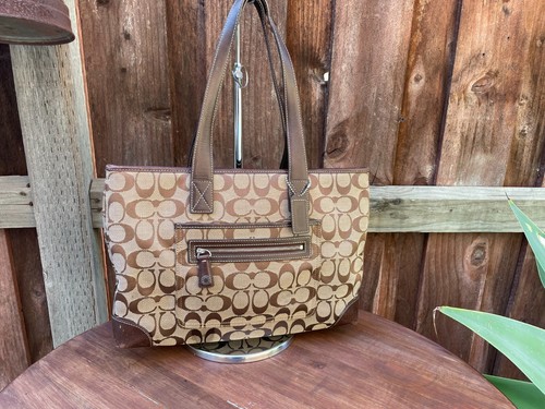 Black Canvas with Leather Trim Tote 