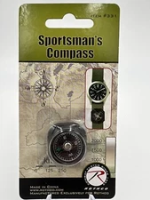 1" Slide on Watch Wrist Band Strap Compass Outdoor Waterproof Survival Gadget