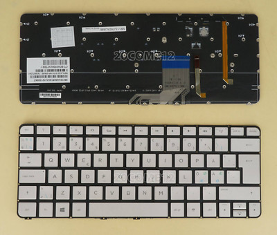 New For HP Spectre 13 Pro Keyboard Backlit Nordic Danish Norwegian Silver