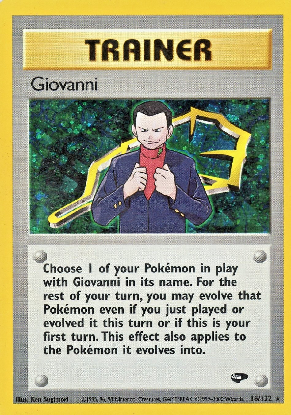 Pokémon TCG Giovanni Card #18/132 Gym Challenge Holo LP Free Shipping
