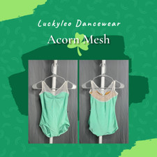 NEW Luckyleo Dancewear Leotard ACORN Mint White Mesh Size S
