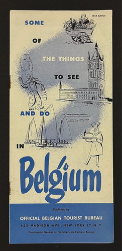 1954 Belgium Tourist Bureau Things To See & Do Vintage Travel Brochure Guide