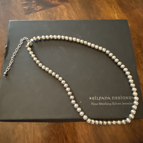 Silpada Sterling Silver 6 MM Ball Bead Necklace 16"-19" N1100