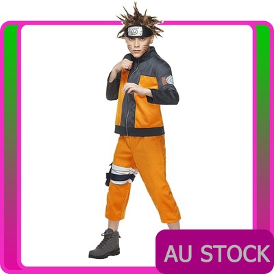 Child Uzumaki Naruto Costume Anime Shippuden Kids Cosplay Halloween Party Jacket