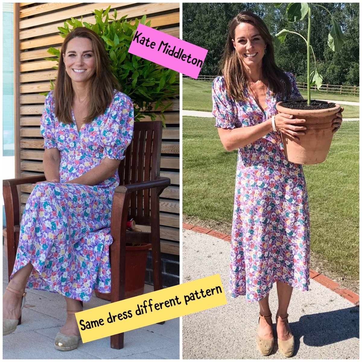 knee length dresses for ladies Maison Tara Women's Plus Size 3/4 Sleeve V-Neck Floral Print Chiffon Maxi Dress, 14W