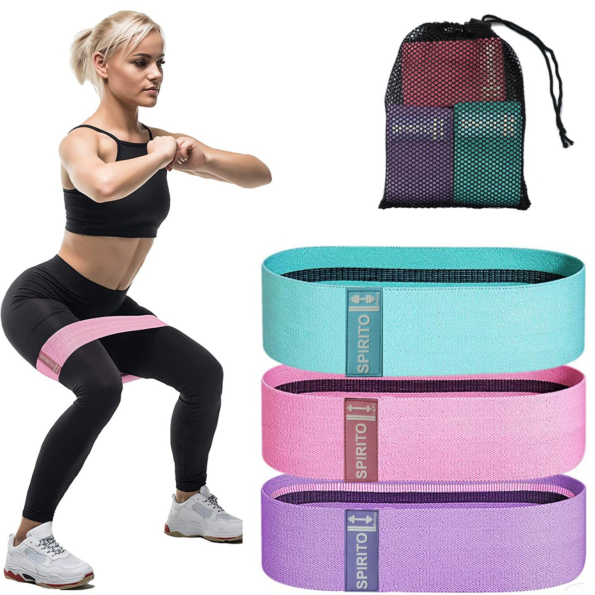 Resistance Band Booty Babe Bands Dumbbell Set WALITO Fabric