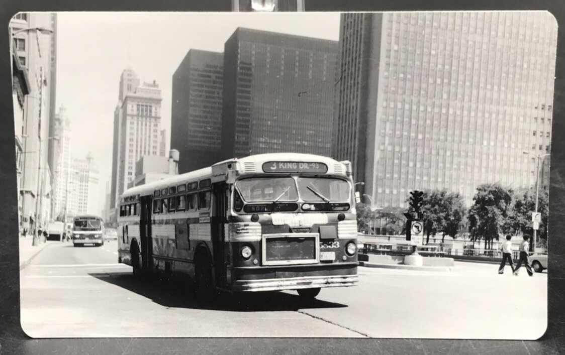 1970s Chicago Transit Authority Bus CTA 5833 Route 3 King Drive B&W