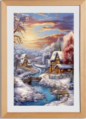 Diamond Painting Stickerei 20x30cm Bilder Set Malen nach Zahlen Winter
