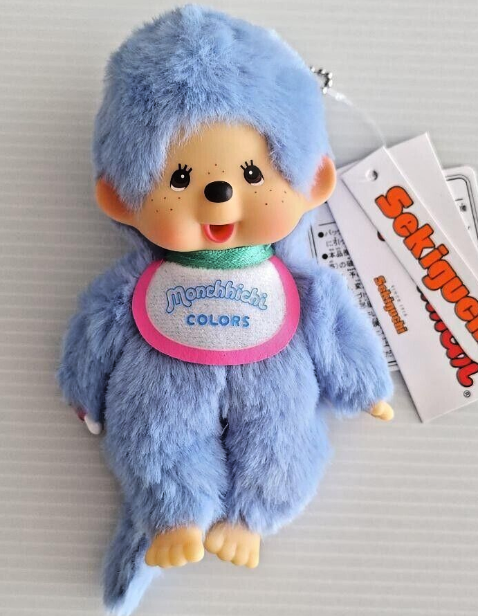 Monchhichi mascot Key Chain Blue New pastel colors stuffed toy
