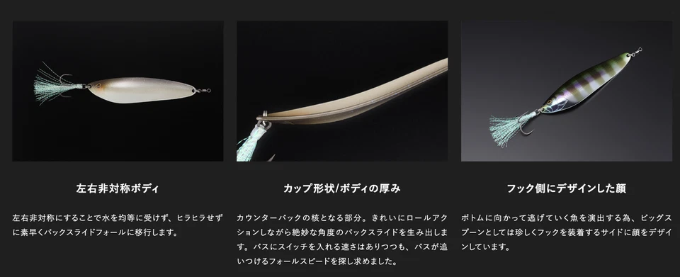 JACKALL CONTADOR TRASERO 4.7 en 1.3 OZ La cuchara grande deslizable trasera Fujita varios colores Foto 2 de 3