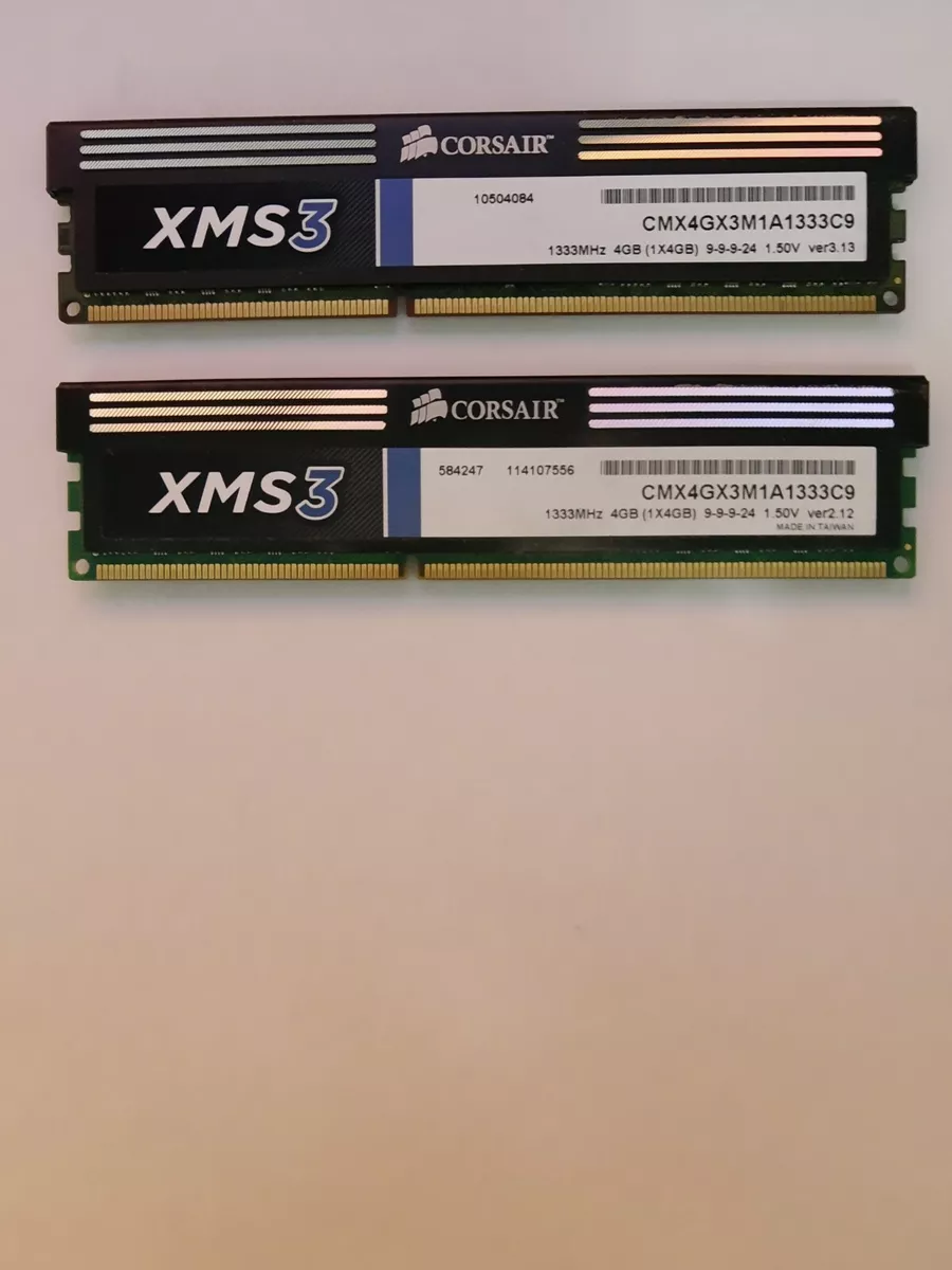Corsair XMS3 12GB 3 x 4GB DDR3 1333MHz memory ram PC Desktop