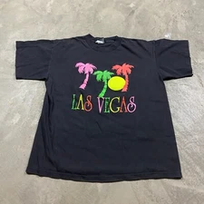 Vintage Neon Las Vegas 90s T Shirt Men’s L Palm Trees