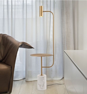 floor lamp beside bed