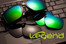Oakley Holbrook GREEN MIRROR  DARK BLACK POLARIZED replacement Legend Lenses