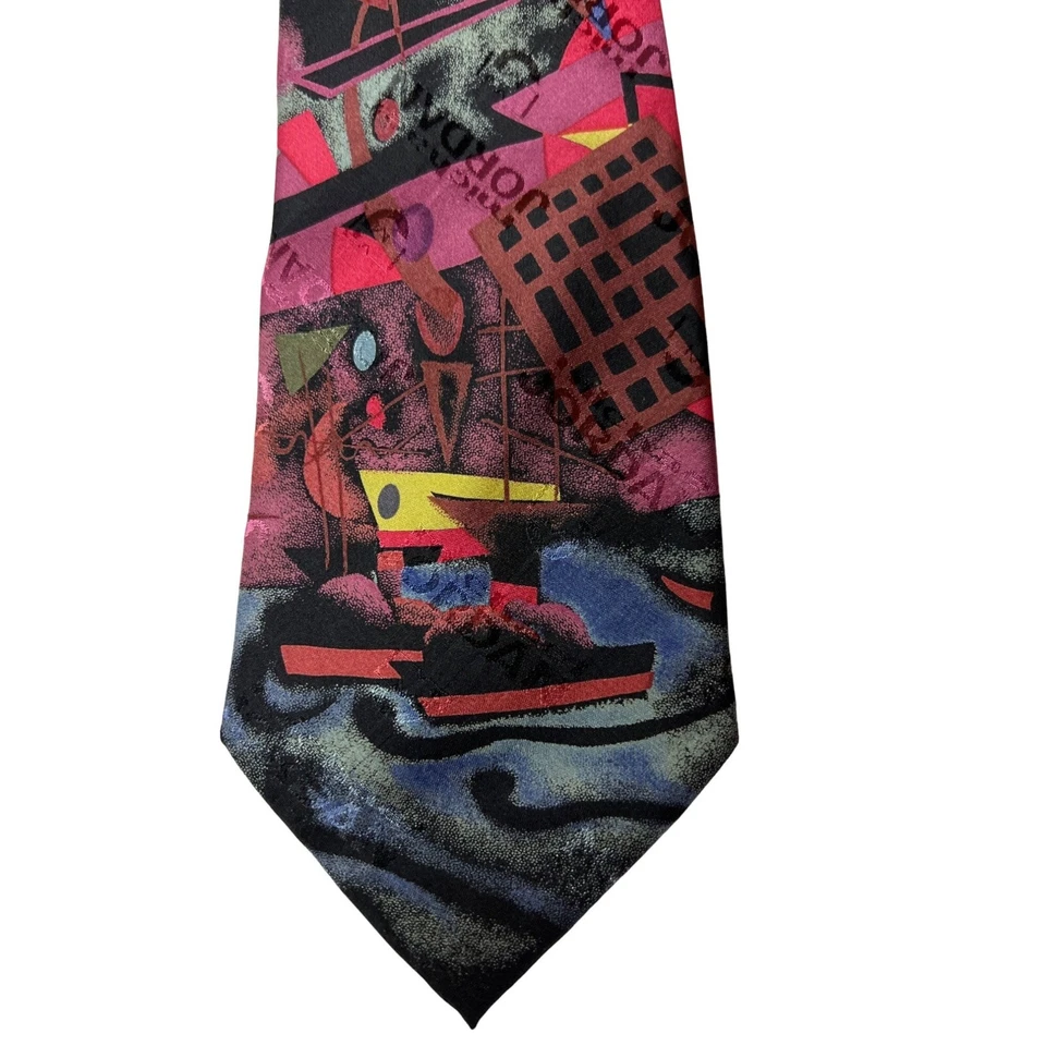 Corbata para hombre Michael Jordan Bugatchi Uomo 100 % estampado abstracto Foto 2 de 4