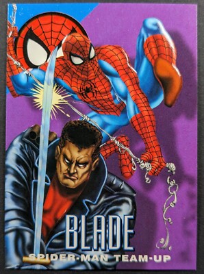 Spiderman Blade 1996 Marvel Vision Fleer Skybox Card #4 (NM)