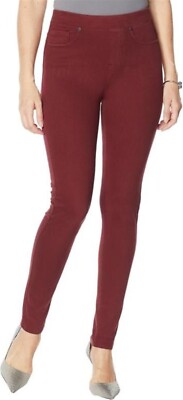 DG2 Diane Gilman Stretch Twill Knit Skinny Jegging Burgundy PS NEW (372)