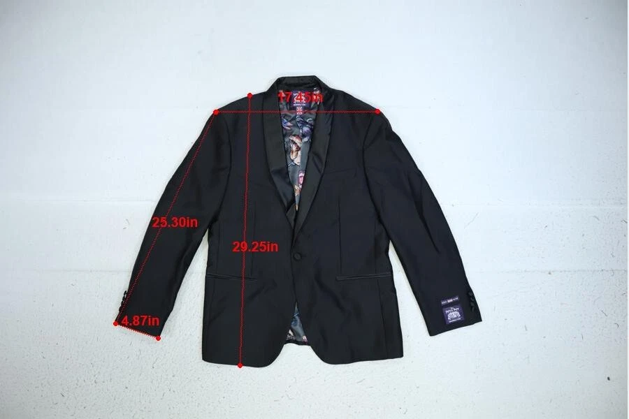 Chaqueta de Esmoquin The Savile Row Para Hombres Negra Chal Solapa Brit Delgada Botón Único 40R Foto 2 de 4
