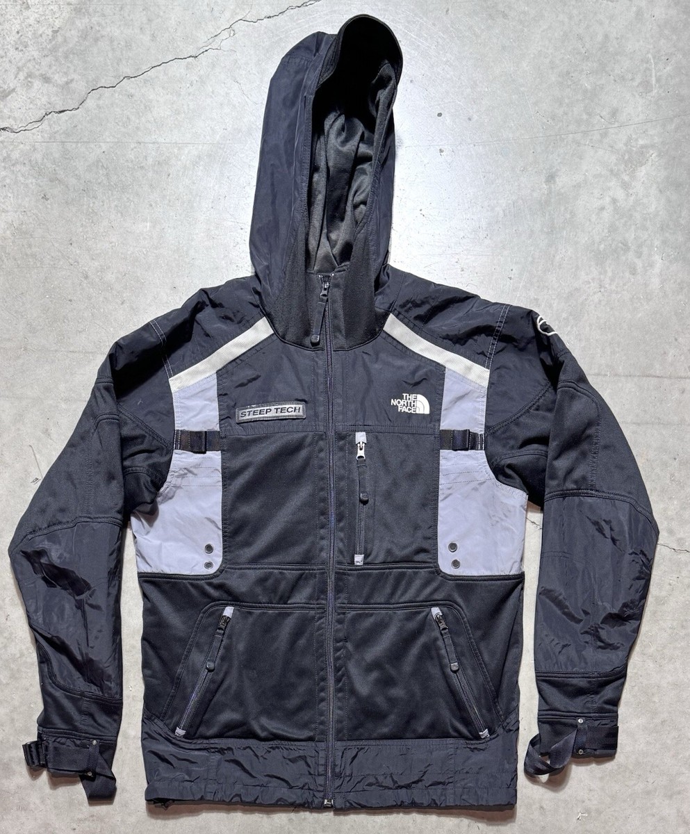 Men's The North Face Steep Tech Black Grey Ski Jacket sz M | eBay