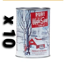 10 cans of Canadian Pure Maple Syrup Amber roast 540ml each 18 oz  