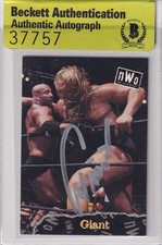 The Giant Signed 1998 Topps WCW/nWo Rookie Card #7 BAS COA RC WWE AEW Big Show