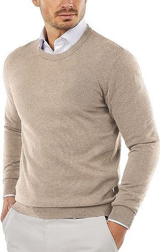 Men Round Neck Sweater Ribbed Knit Slim Fit Casual Long Sleeve Pullover Top - Bild 1 von 32