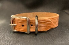 Dog Collar Basket Grain Real Leather Hand Made 20mm or 7/8" Wide V129