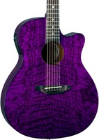 Luna Guitars Gypsy Grand Concert Quilt Ash Acoustic-electric Guitar Trans Purple Luna Guitars Gypsy Grand Concert Quilt Ash Acoustic-electric Guitar Trans Purple
