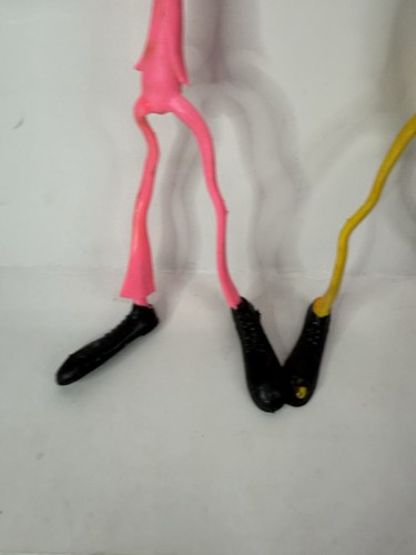 (2) Vintage Easter Unlimited Bendable 12" Bunny Rabbit Figures Bendy Pink Yellow - Picture 5 of 8