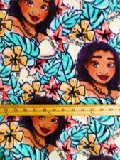Fleece DISNEY'S MOANA Printed Fabric - TROPICAL / 58" Wide / Sold by the yard
