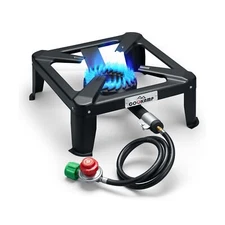 Propane Burner for Outdoor Cooking, 120,000 BTU Single 7" Round Bur... Fast Ship