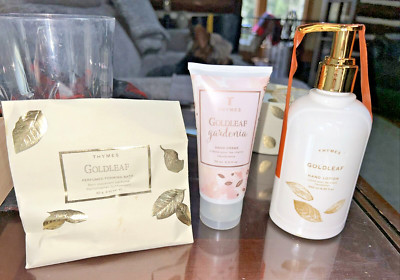 Lot Thymes Goldleaf Hand Lotion Hand Creme Perfumed Foaming Bath