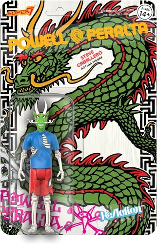 Steve Caballero Powell Peralta Dragon Wave 3 Super7 Reaction Action Figure