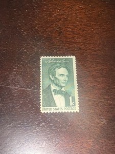 Abraham Lincoln 1 Cent Green United States Mint Hinged Postage Stamp