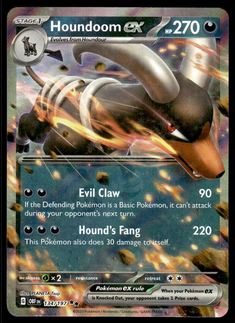 Pokemon TCG Obsidian Flames #134/197 Houndoom ex NM