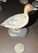 Vintage pintail Hand-Carved Painted Wooden Duck Albert J Ditman