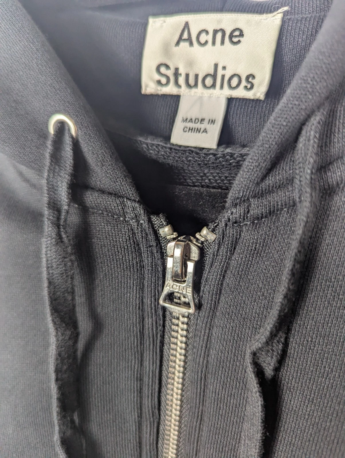 Acne Studios Justin Felpa con Cappuccio ? Kanye West Giacca Zip Laterale RARA Uomo S M Nero