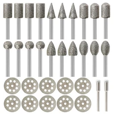 Diamond Burr Set for Dremel, Rotary Tool Diamond Cutting Wheel Stone Glass Ti...