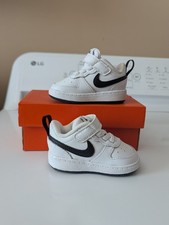 Nike Court Low Shoes White Black Baby Toddler Kids' Sz 3c Infant BQ5453-104 New