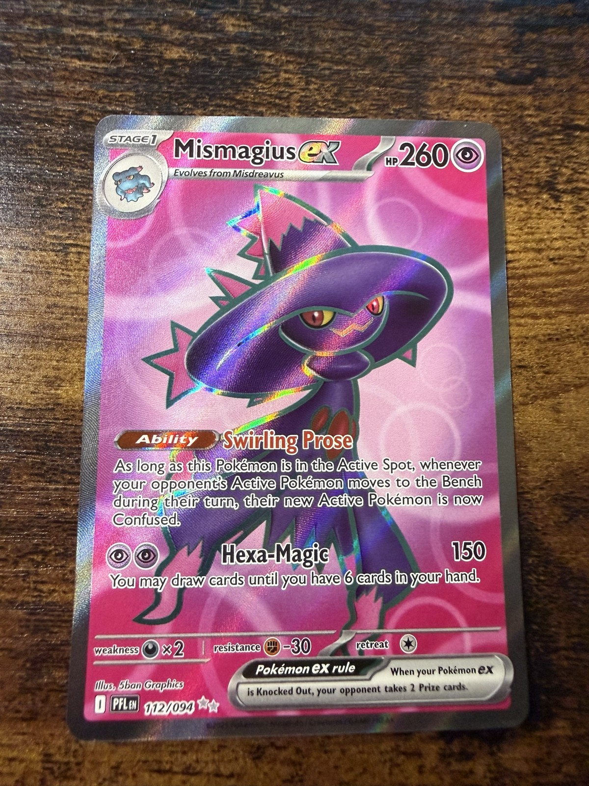 Mismagius ex #112/094 NM – Pokémon Phantasmal Flames – Full Art Ultra Rare