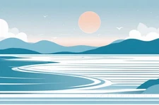 Minimalist Landscape Solitary Lakeside Canvas Wall Art Picture