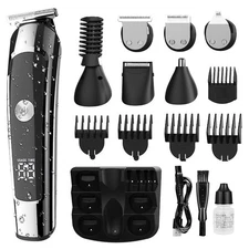 Cordless Men's Professional Electric Barber Hair Trimmer Clipper Body Beard Kit
