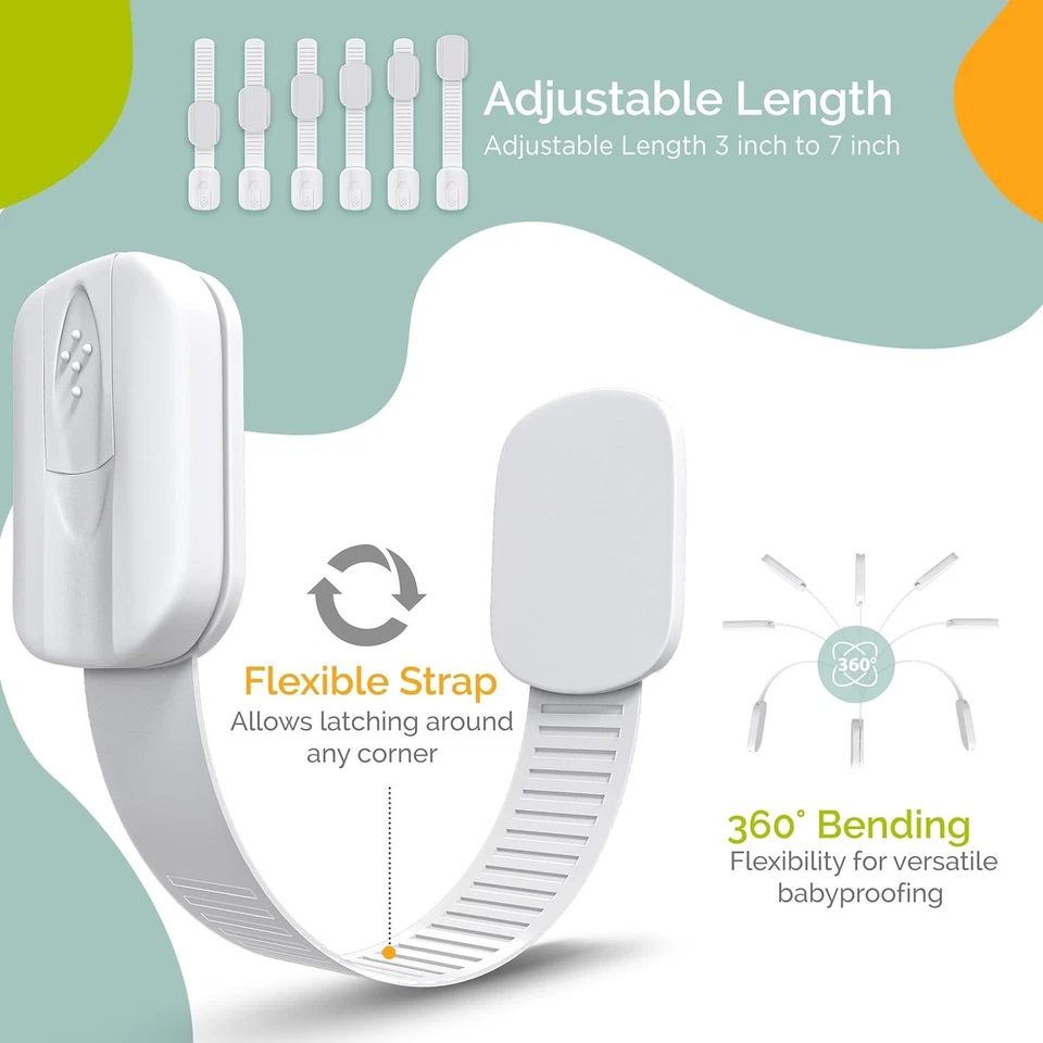 Cerraduras de gabinete de seguridad para niños Yolay - Paquete de 12 soluciones multiusos a prueba de bebés Foto 2 de 4