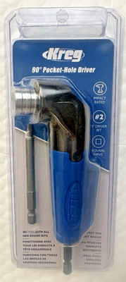 Kreg 90 Degree Pocket Hole Driver w 3 Inch Driver Bit Perfect for Tight Spaces