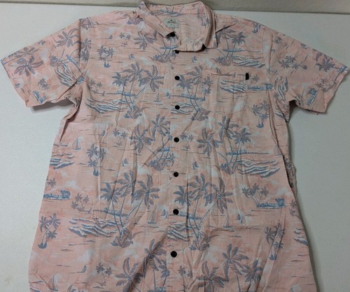 Rips Curl Tropical Hemd Herren XL Rosa Knopfleiste Kurzarm Hawaii - Bild 1 von 5