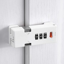 White 180 Degree Barn Door Combination Security Password Cabinet Drawer Lock